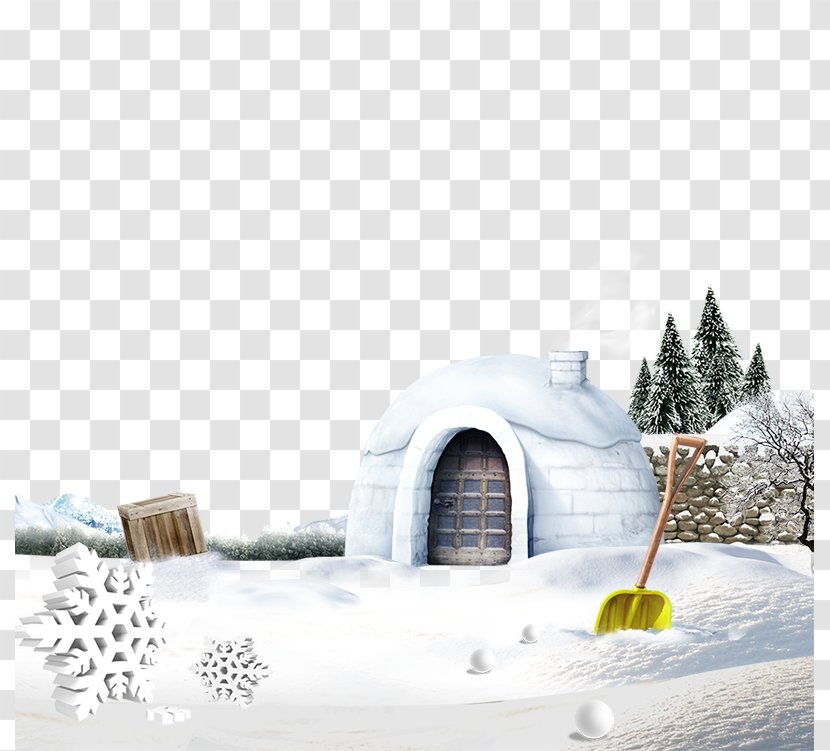 Winter Solstice Solar Term Snow - Raster Graphics - Small House Transparent PNG