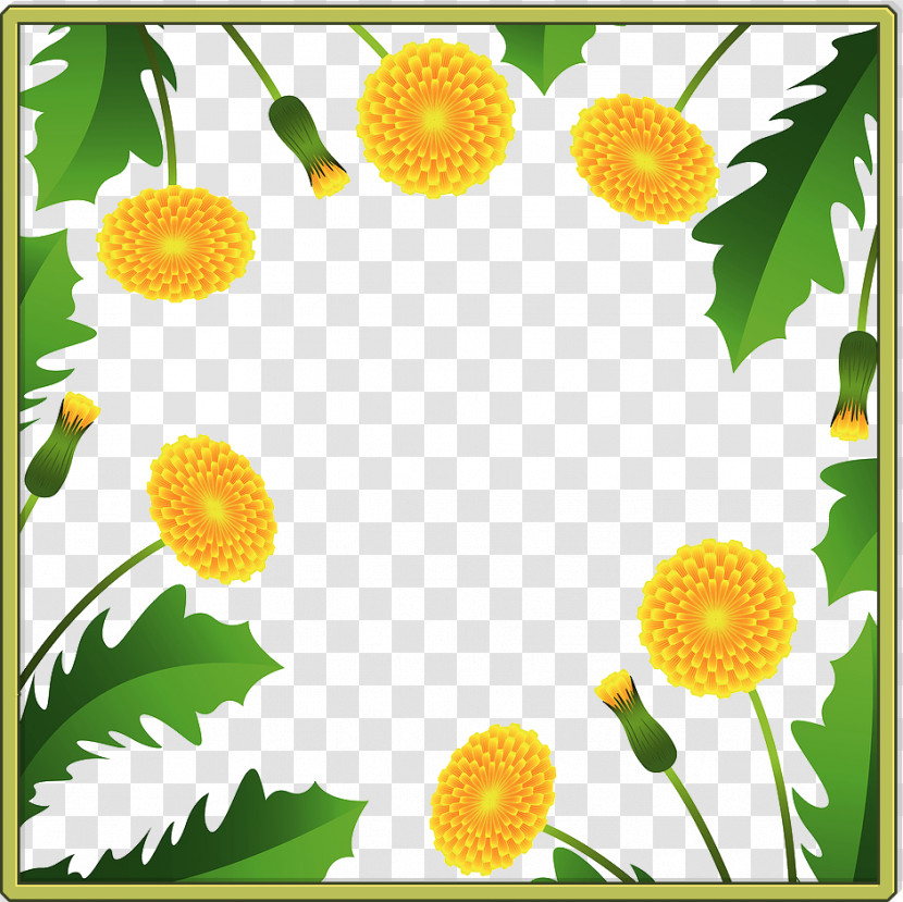 Dandelion Frame Flower Frame Floral Frame Transparent PNG