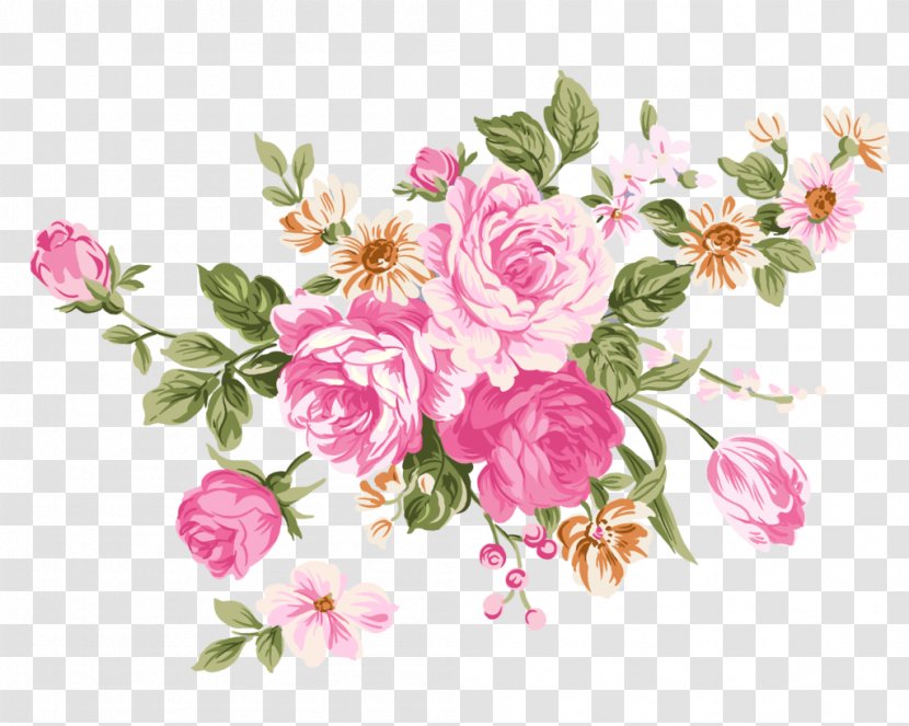 Beach Rose Flower Watercolor Painting - Bouquet - Flowers Header Box Transparent PNG