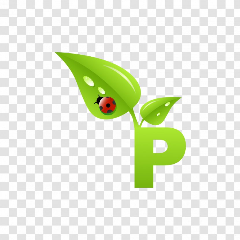 Logo Wallpaper - Green - Plant Alphabet P Transparent PNG