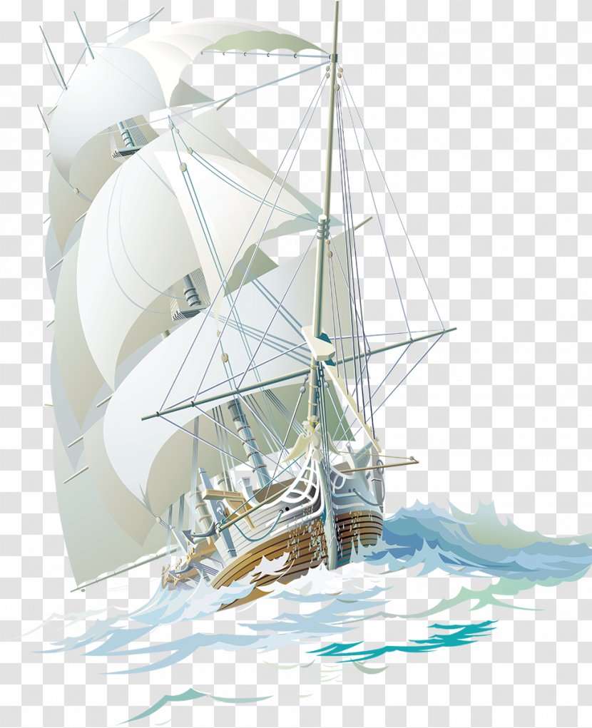 Sailboat Sailing Ship - Brigantine - Sea Transparent PNG