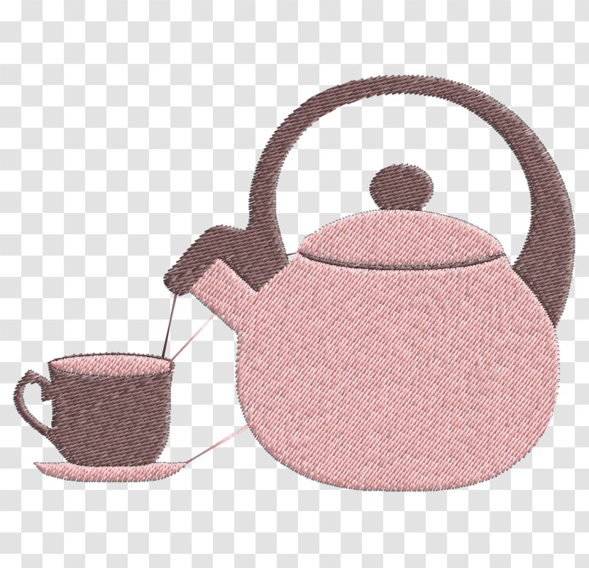 Kettle Teapot Teacup Embroidery - Cup Transparent PNG