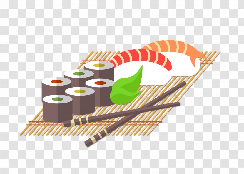 Japanese Cuisine Sushi Fried Fish Gimbap Sashimi - Seaweed - Vector Color Rolls Rice Transparent PNG