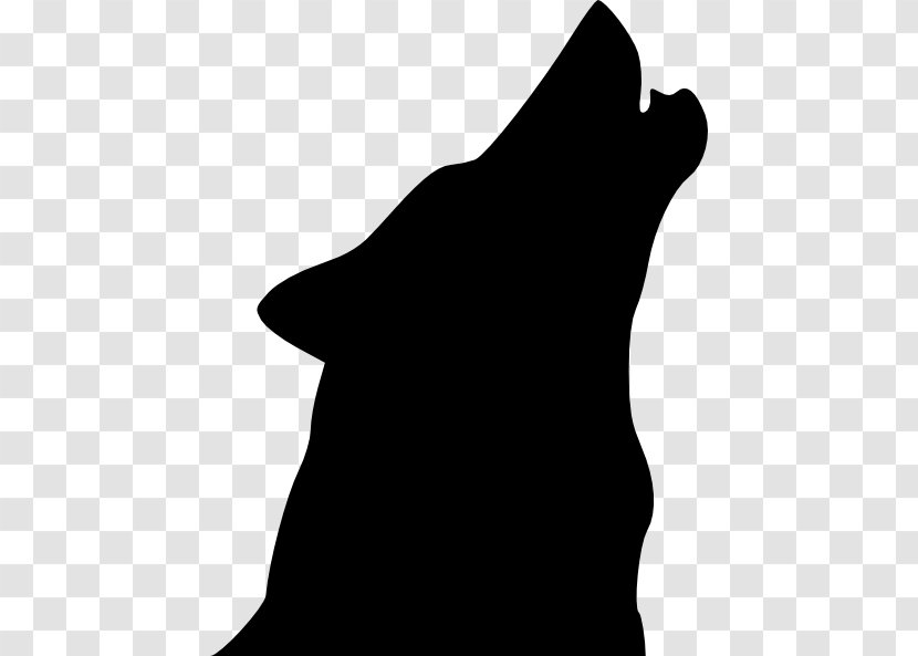Gray Wolf Silhouette Drawing Clip Art - Monochrome Photography - Black Head Transparent PNG