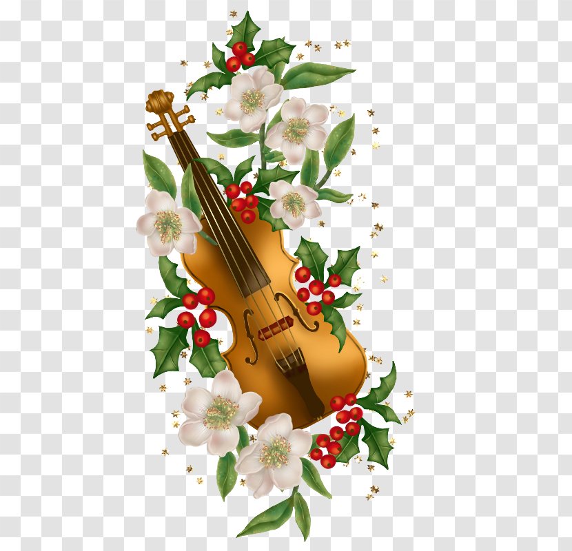 Violin Christmas Card Musical Instrument - Heart - A Transparent PNG
