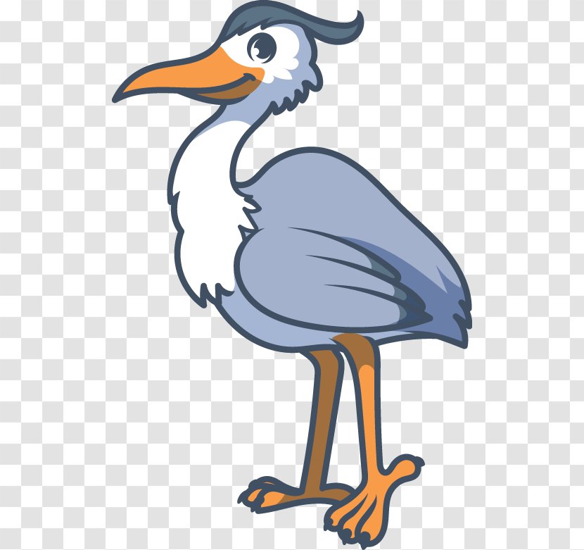 Crane Common Ostrich Bird Cartoon Clip Art - Seabird - Vector Transparent PNG