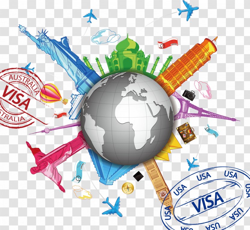 World Flight Travel Clip Art - Global Transparent PNG