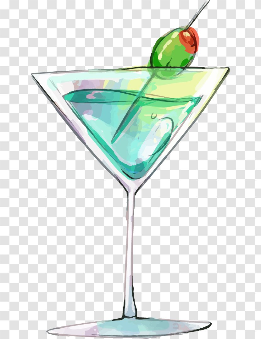 Cocktail Garnish Blue Hawaii Martini Cosmopolitan - Hand-painted Transparent PNG