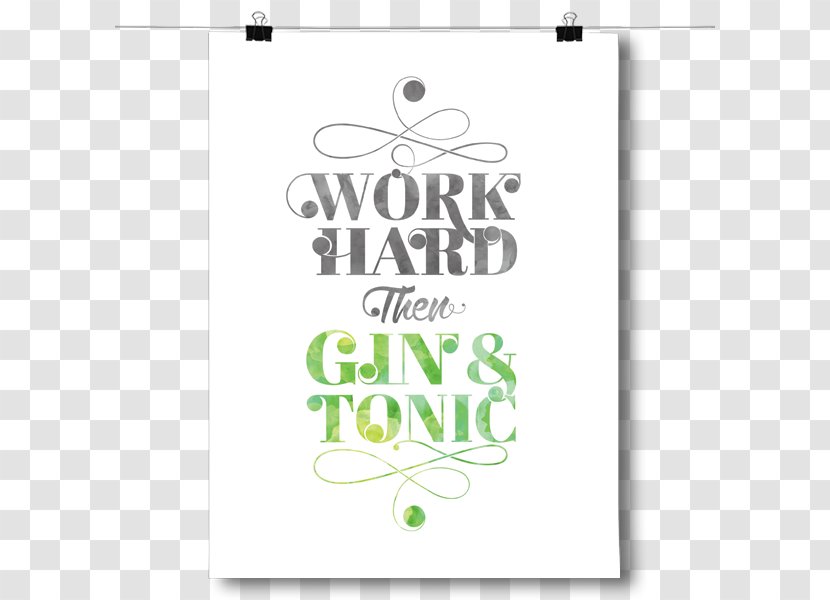 Gin And Tonic Calligraphy Poster Font - Text - Hard Working Transparent PNG