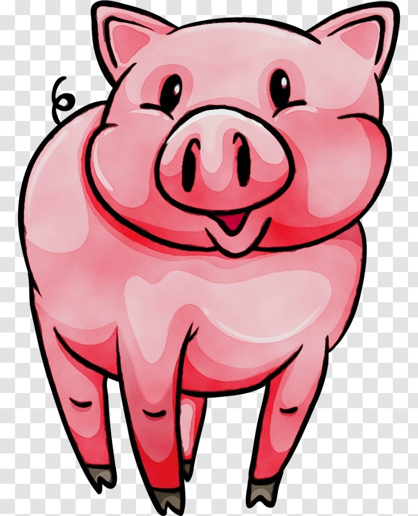 Cartoon Pink Clip Art Snout Suidae - Paint - Domestic Pig Nose Transparent PNG
