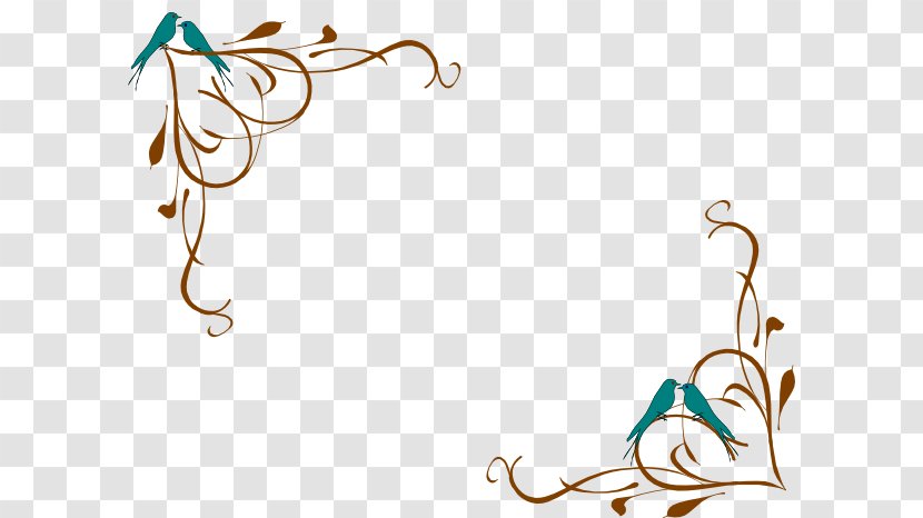 Clip Art Borders And Frames Decorative Corners Arts Deco - Leaf - Teal Angry Bird Transparent PNG