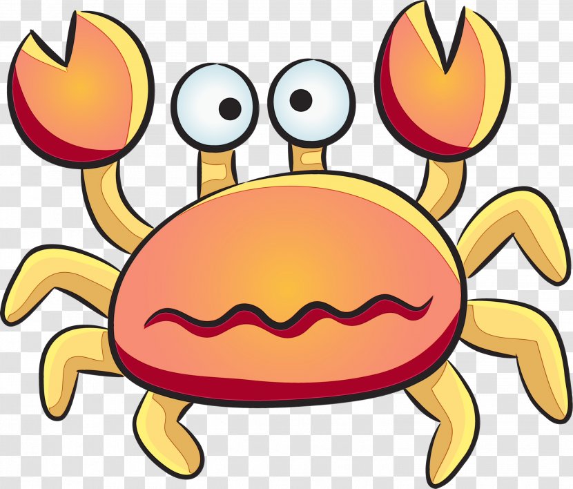 Crab Clip Art Cartoon Yellow Dungeness - Paint - Tortoise Happy Transparent PNG