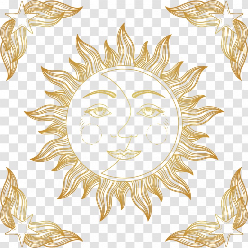 Euclidean Vector - Geometry - Painted Golden Sun Transparent PNG