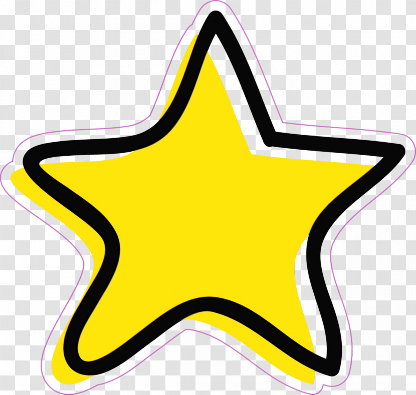 Yellow Star Line Area Meter Transparent PNG