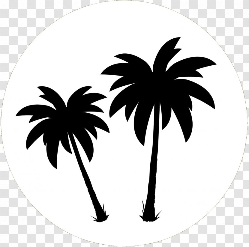 Palm Trees Clip Art Black & White - Fruit - M Silhouette Leaf Transparent PNG