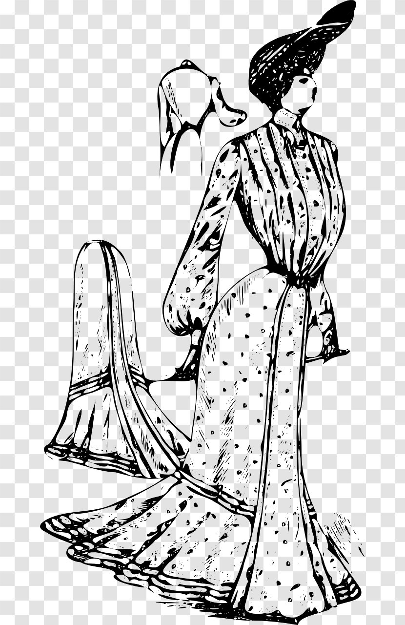 Woman Vintage Clothing Dress Clip Art - Tree Transparent PNG