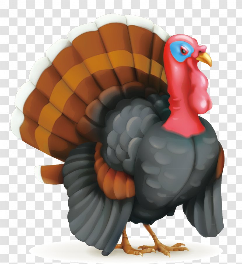 Thanksgiving Day Turkey Illustration - Flat Design - Vector Decorative Peacock Transparent PNG