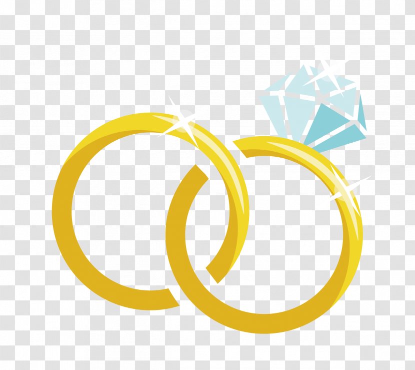 Wedding Ring Marriage - Bridal Shower - Cartoon Vector Material Diamond Transparent PNG