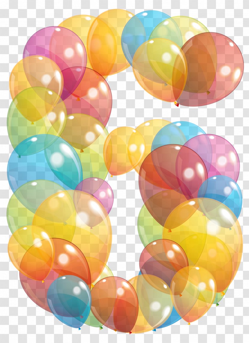 Balloon Number Clip Art - Transparent Six Of Balloons Clipart Image Transparent PNG