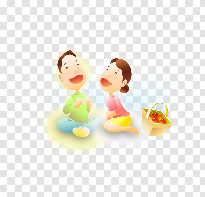 Cartoon Illustration - Food - Hand-painted Men And Women Transparent PNG