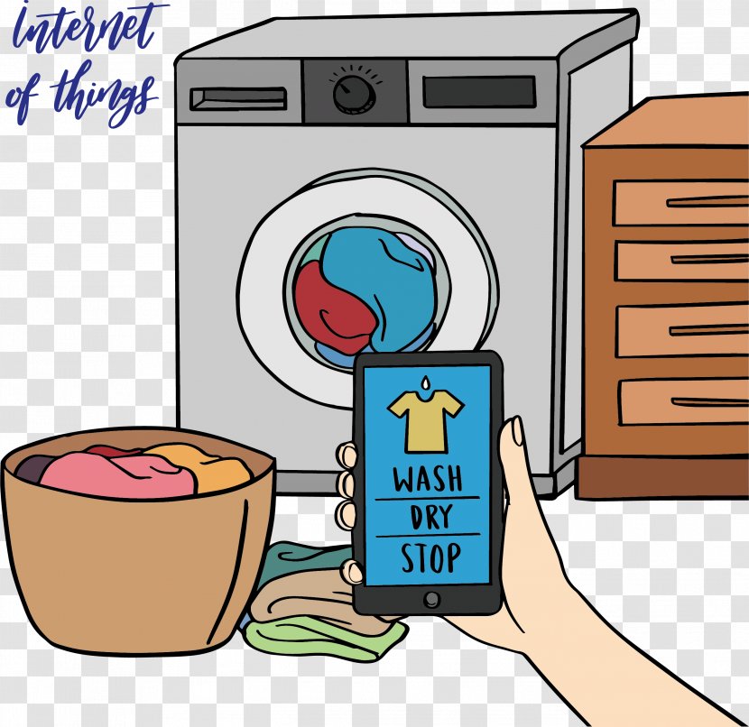 Washing Machine Drawing Clip Art - Kitchen - Hand Painted Intelligent Transparent PNG