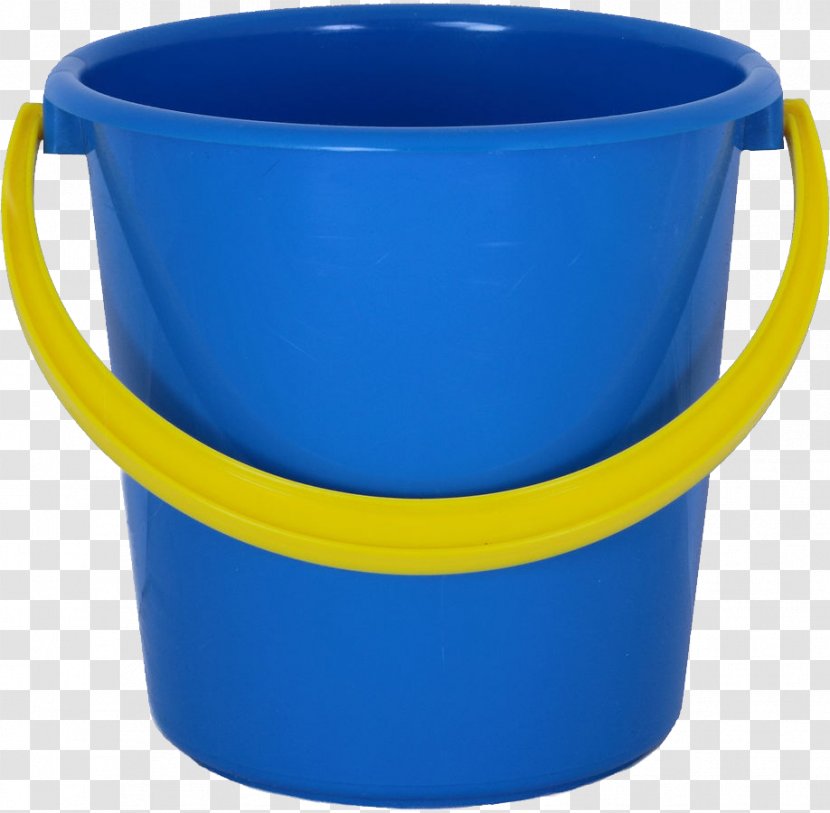 Bucket Plastic Water Pail Mop - Product - Blue Image Transparent PNG