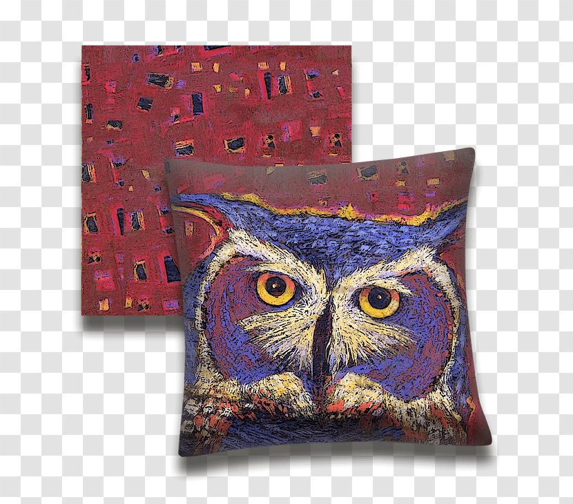 Great Horned Owl Cushion Throw Pillows Art Transparent PNG