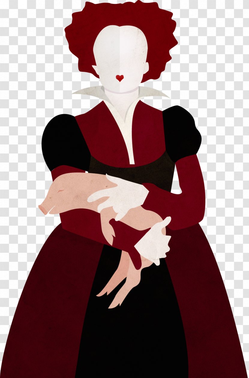 Red Queen Aliciae Per Speculum Transitus Character Theatre - Watercolor - Silhouette Transparent PNG