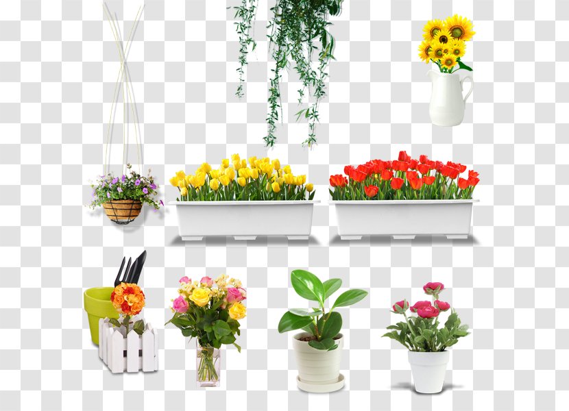 Floral Design Flowerpot Vase - Flower Willow Basket Transparent PNG