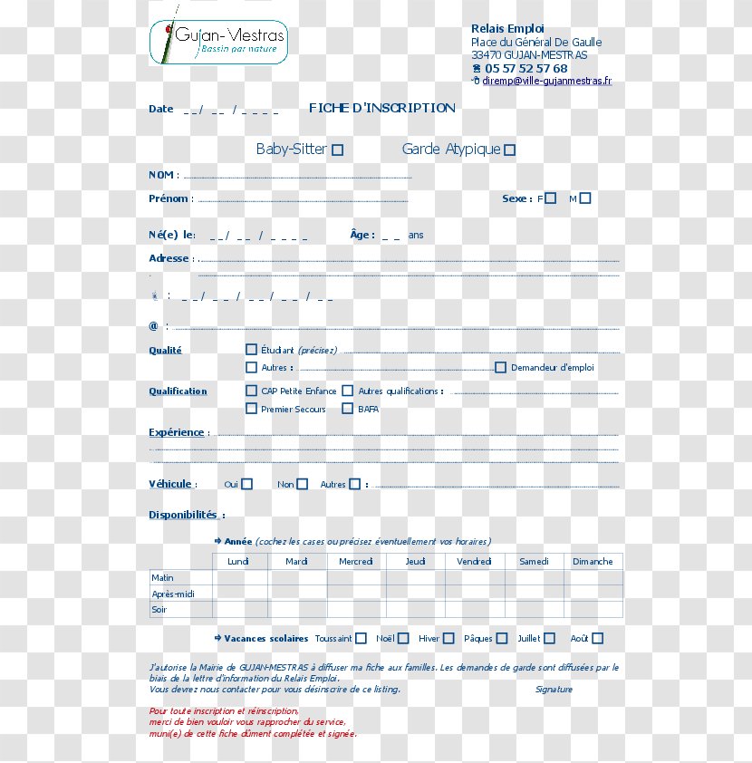 Nanny Parent Child Web Page Form - Screenshot Transparent PNG