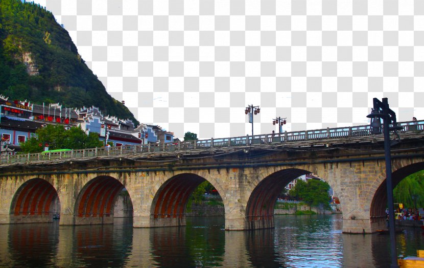 Zhenyuan Ancient Town Wuyanghe Bridge - Arch - Wuyang River View Transparent PNG