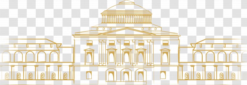 Facade Classical Architecture Restaurant House Of The Unions - Watercolor - Palace Hall Transparent PNG