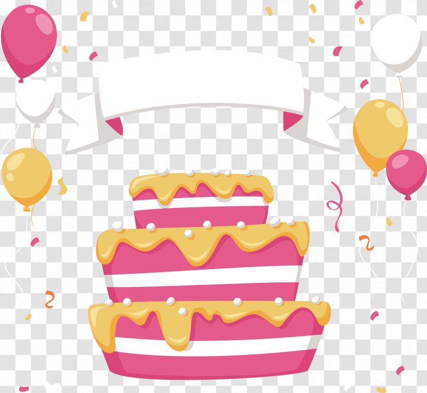 Birthday Cake Clip Art - Happy To You - Lovely Pink Transparent PNG