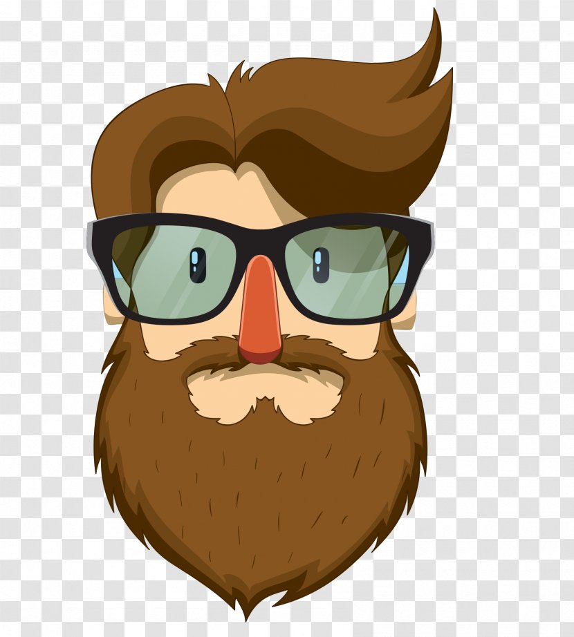 Beard Man Moustache Clip Art - Facial Hair - Bearded With Glasses Transparent PNG