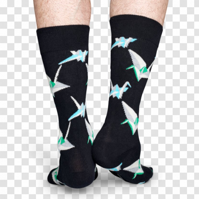 Crew Sock Calf Happy Socks Fashion - Flower - Paper Cranes Transparent PNG