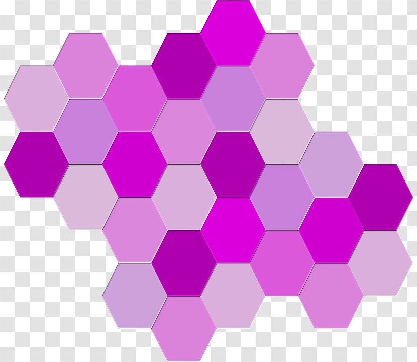 Shades Of Purple Hexagon Geometry Image - Violet Transparent PNG