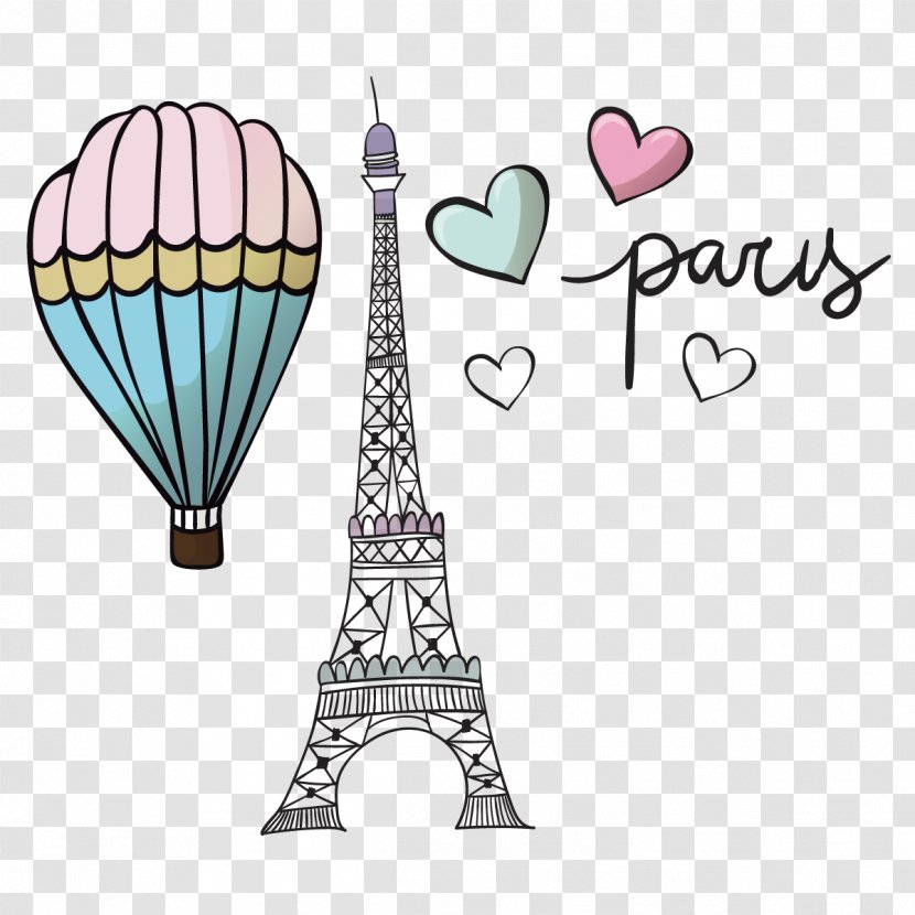 Eiffel Tower Balloon Clip Art - Paris - Vector I Love Transparent PNG