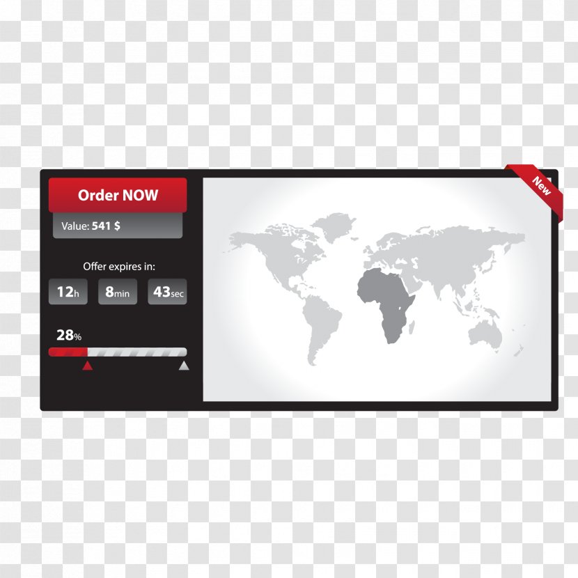 Globe World Map - Royaltyfree - Black And Red Web Design Transparent PNG
