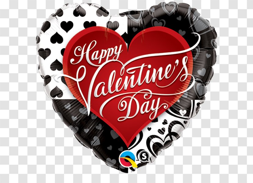Mylar Balloon Valentine's Day Heart Gas - Black Transparent PNG