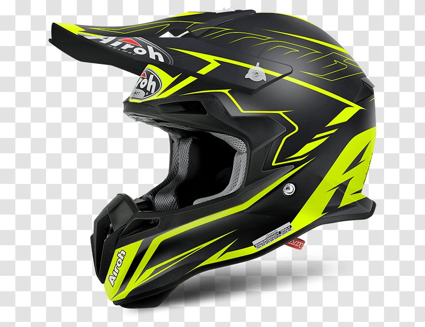 Motorcycle Helmets AIROH The Terminator Motocross - Yellow Transparent PNG