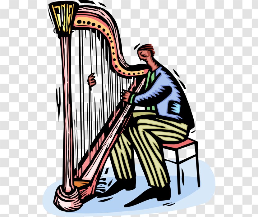 Celtic Harp Konghou Artist Information Clip Art - Harpist Vector Transparent PNG