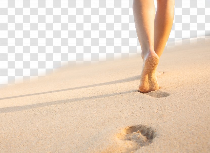 Footprint Beach Sand Sole - Watercolor - Woman On The Picture Footprints Transparent PNG