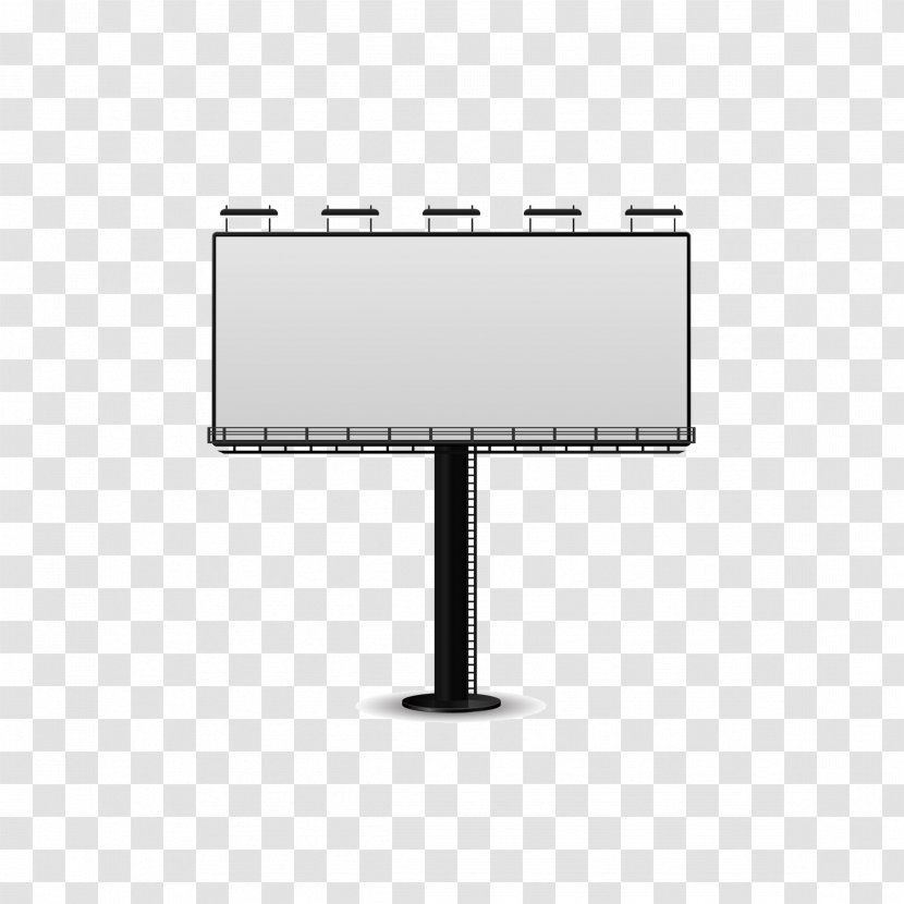 Cartoon Advertising - Black And White - Billboard Transparent PNG