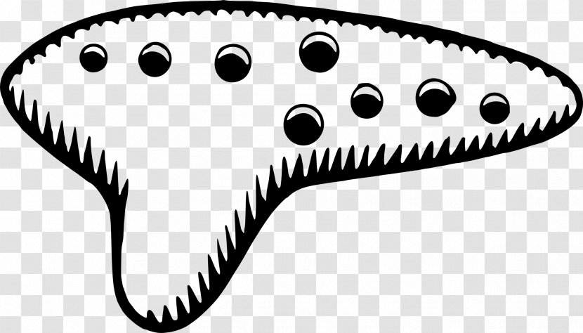 Ocarina Drawing Black And White Clip Art - Heart - Oboe Transparent PNG