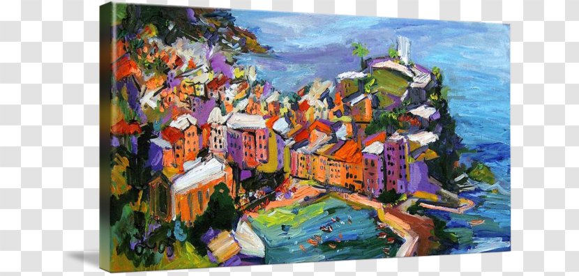 Oil Painting Vernazza Gallery Wrap Canvas - Paint - Cinque Terre Transparent PNG