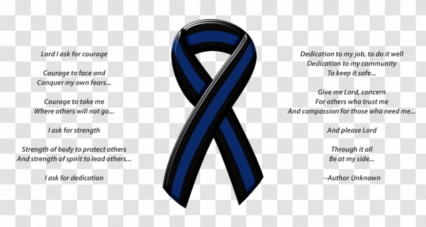 Thin Blue Line National Police Memorial Officer Ribbon - Text Transparent PNG