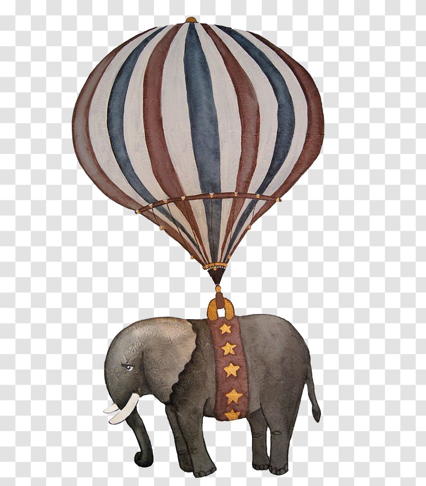 Hot Air Ballooning Indian Elephant - Balloon - Pull Transparent PNG