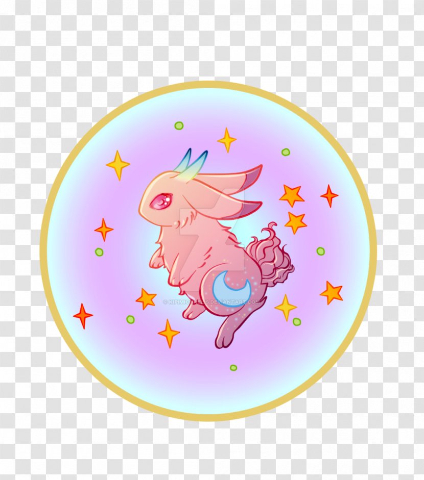Pink M Oval Character Animal Font - Fiction - The Rabbit Is Inset On Moon Transparent PNG