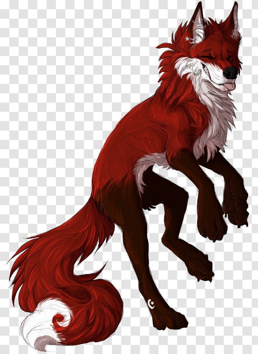 Red Fox Werewolf Illustration Demon Fur - Tail Transparent PNG
