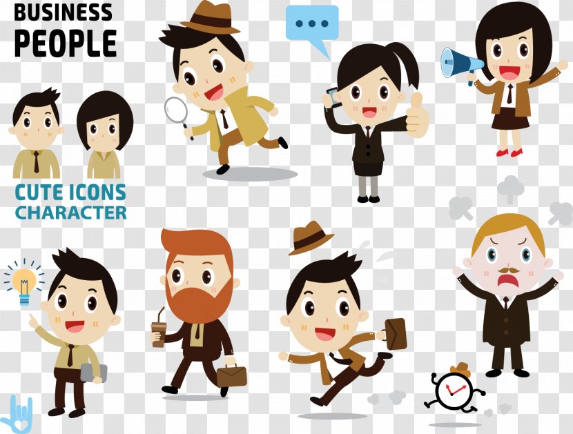 Cartoon Clip Art - Product - Cute Little Version Of Business People Transparent PNG